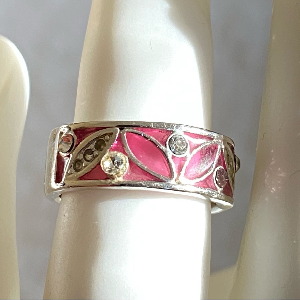 Vintage Cobalt Chrome pink shadow Ring size 6.5